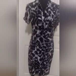 Carole Little animal print shirt dress size 8